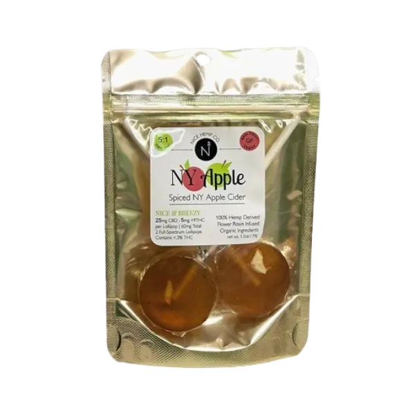 HEMP DERIVED | Nice Hemp Co 5:1 CBD:THC Lollipop NY Apple