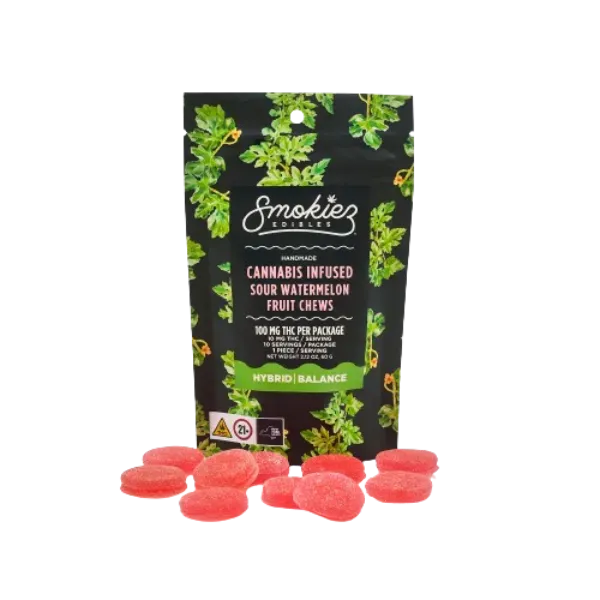 Smokiez Gummies Sour Watermelon 100mg