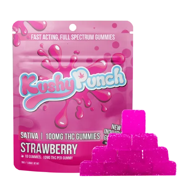 Kushy Punch Gummies Strawberry 20ct