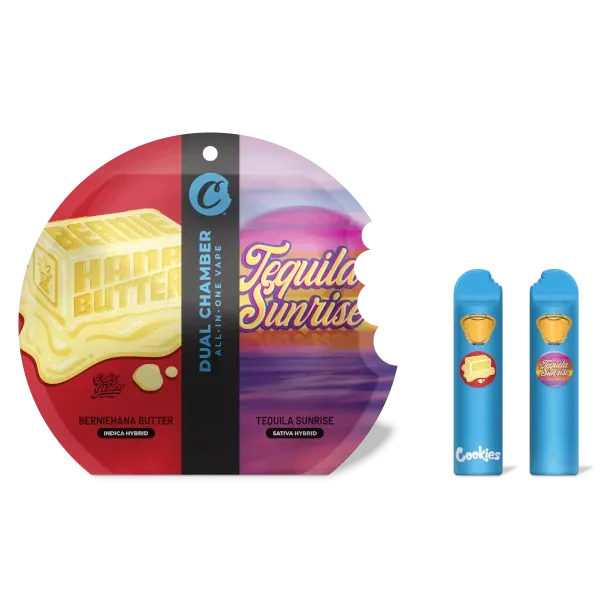 Cookies Disposable Vape Cartridge Dual Chamber BernieHana Butter X Tequila Sunrise 1g