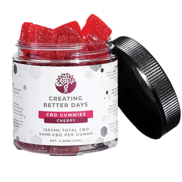 HEMP DERIVED | Creating Better Days CBD Gummies Cherry 1500mg