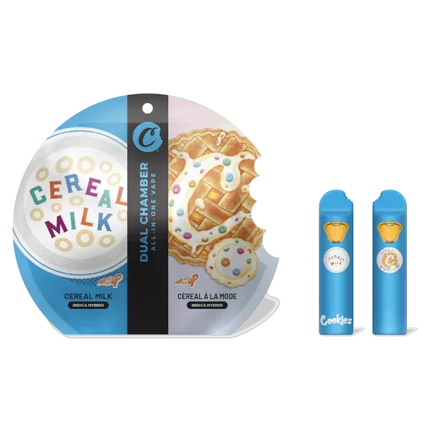 Cookies Disposable Vape Cartridge Dual Chamber Cereal Milk X Cereal A La Mode 1g