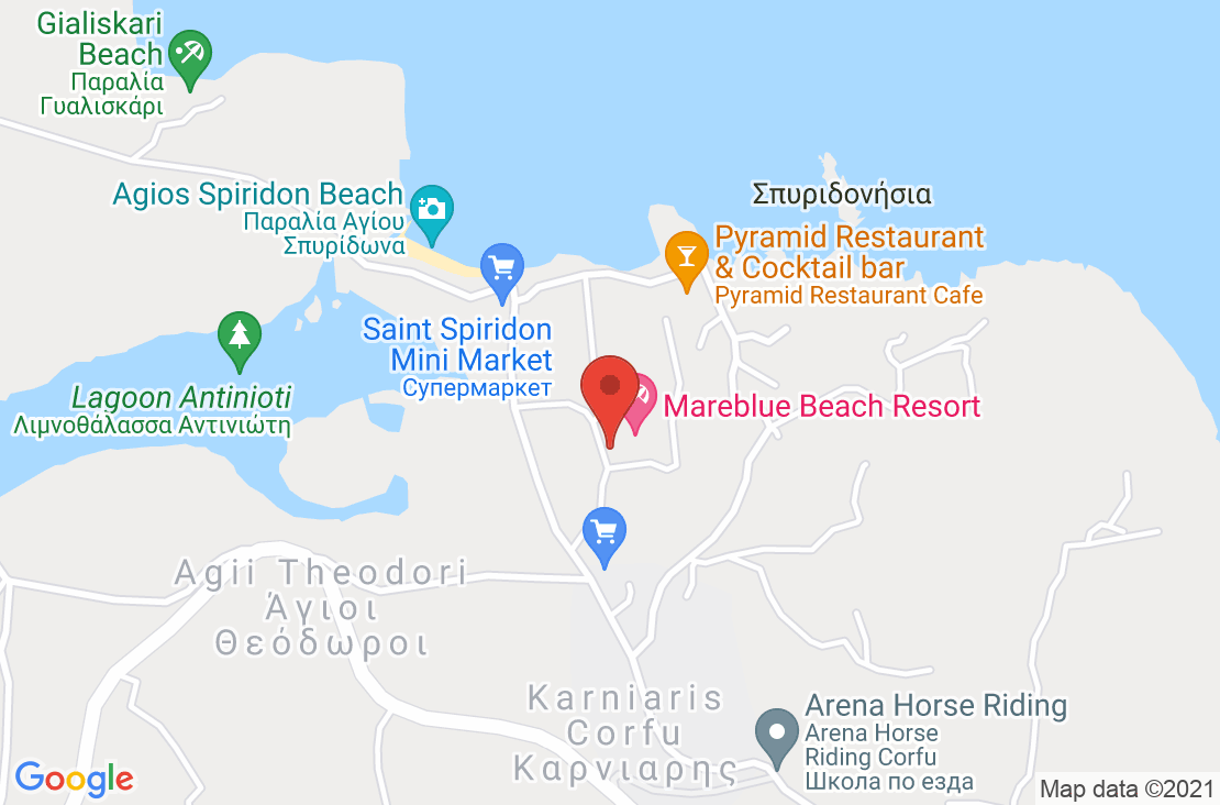 Разположение на Mare Blue Beach на картата