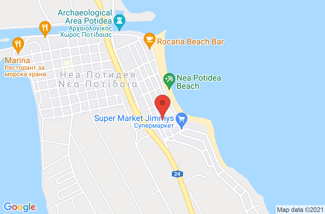 Разположение на Across Potidea Golden Beach на картата