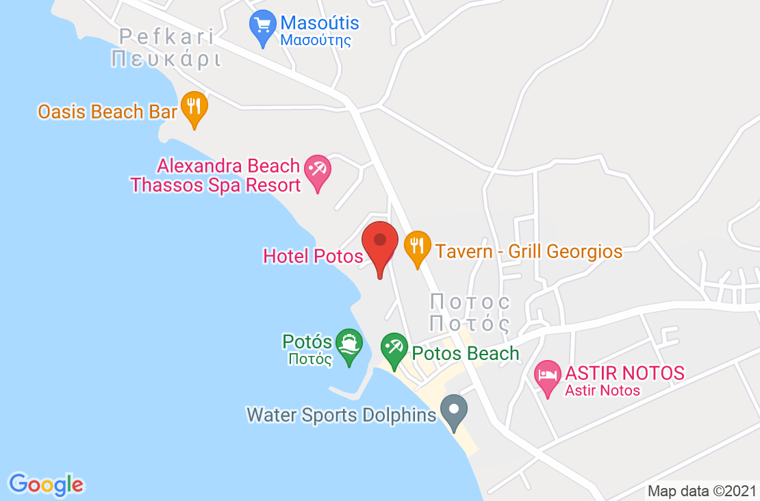 Разположение на Potos Hotel на картата