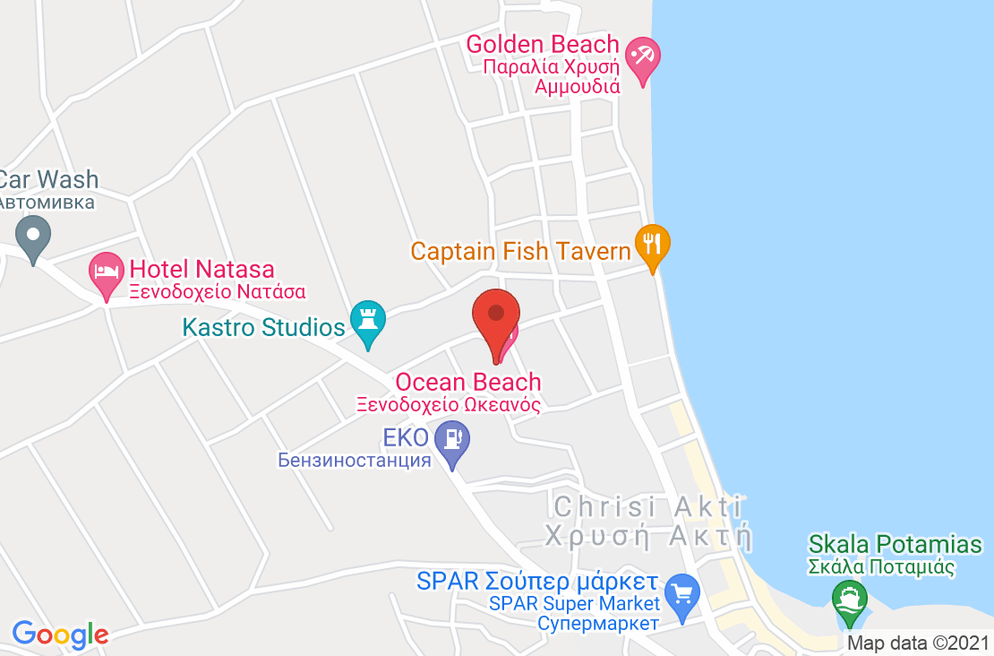 Разположение на Ocean Beach Hotel на картата