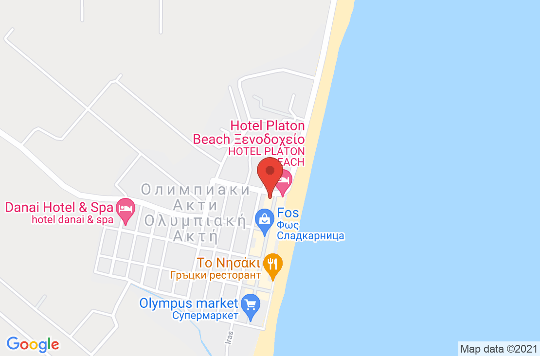 Разположение на Platon Beach Hotel на картата