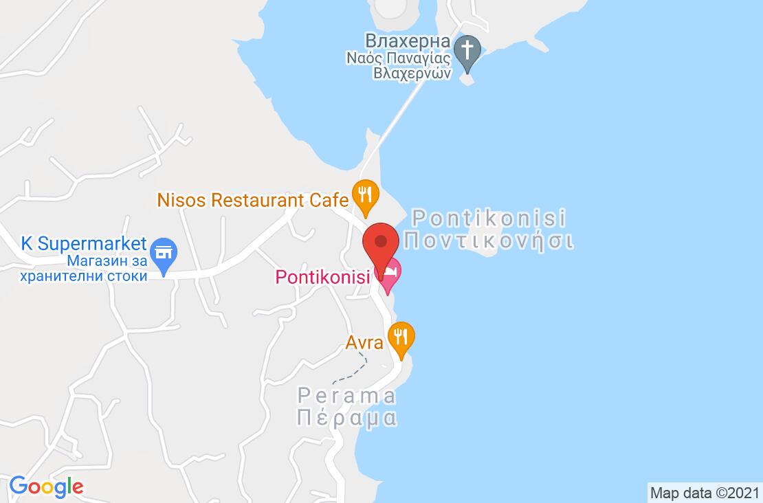 Разположение на Pontikonissi Hotel на картата