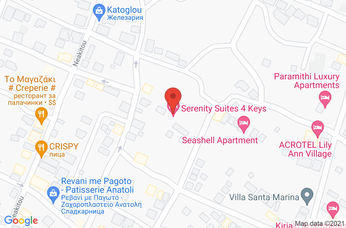 Разположение на Serenity Suites на картата