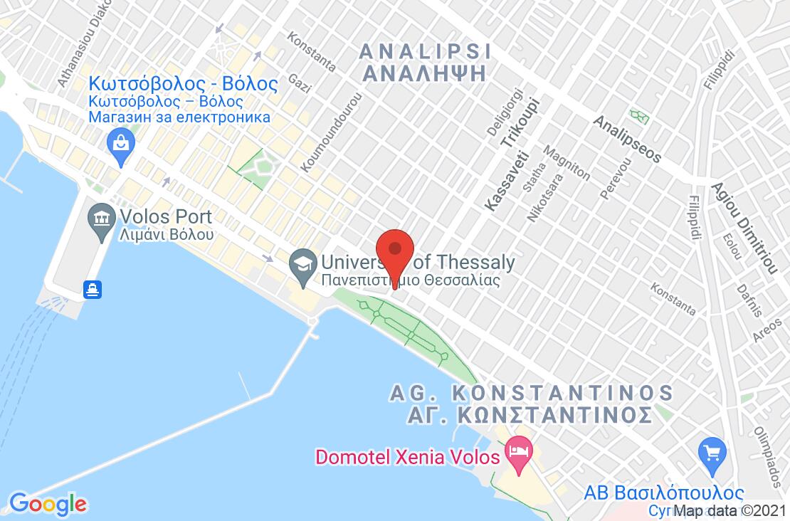 Разположение на Park Volos Hotel на картата