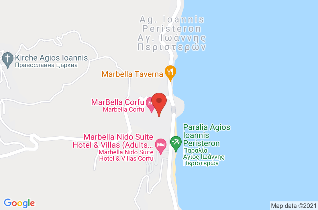 Разположение на Marbella Corfu Hotel на картата