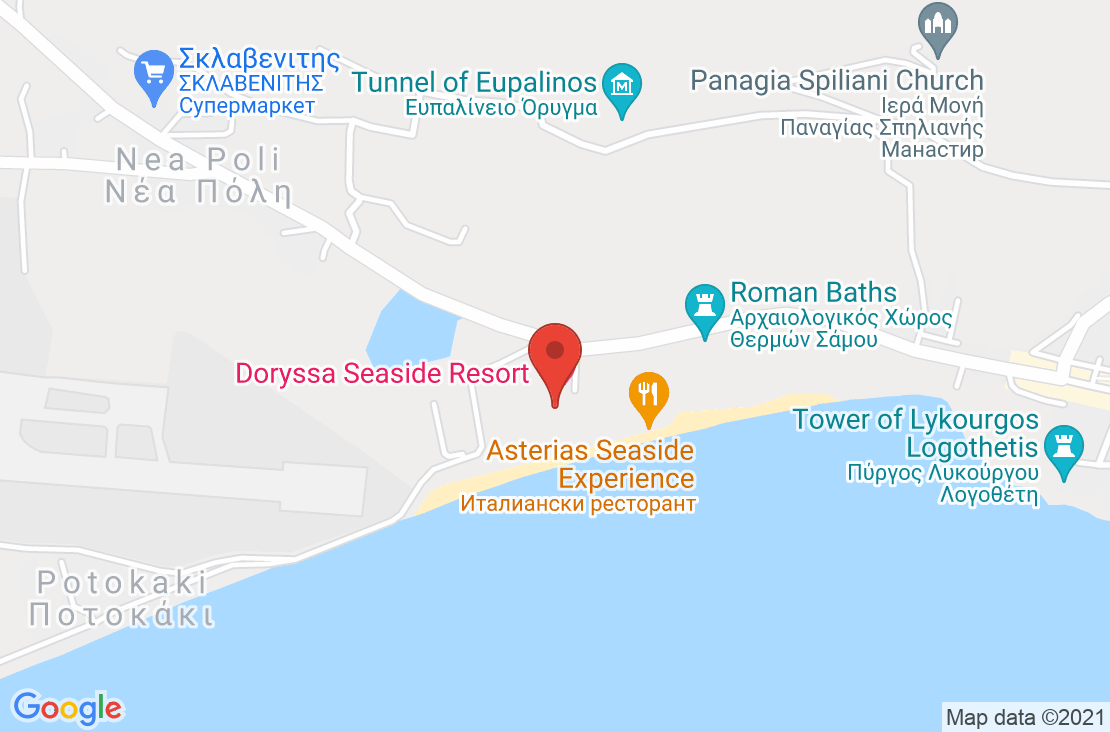 Разположение на Doryssa Sea Side Resort на картата