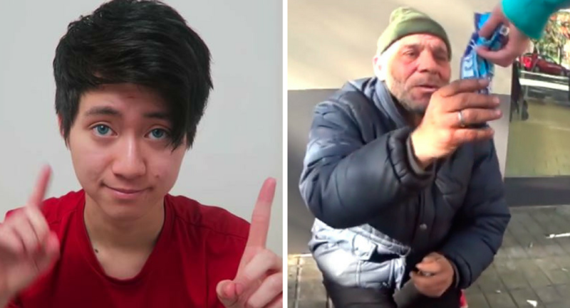 Youtuber causa indignación por una broma a indigente