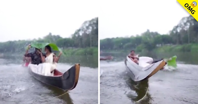 Novios caen a un río durante sesión de fotos en la India