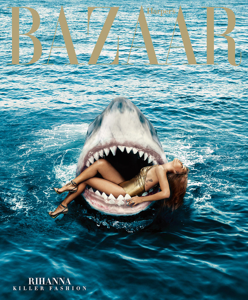 Rihanna es devorada por tiburón en portada de Harper's Bazaar - EXA El Paso