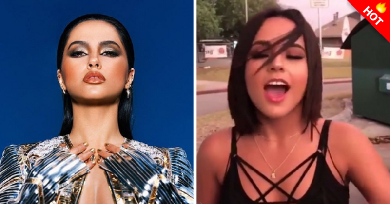 Becky G presume sus encantos en top transparente