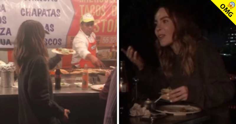 Captan a Belinda echándose unos taquitos y cantando cumbias