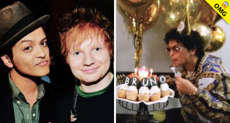 Ed Sheeran le dio una gran sorpresa en su cumple a Bruno Mars