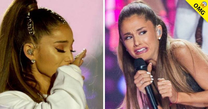 Ariana Grande sufre terrible caída en el escenario.