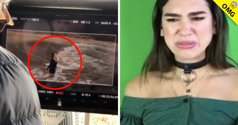 Dua Lipa tiene aparatoso accidente en plena grabación