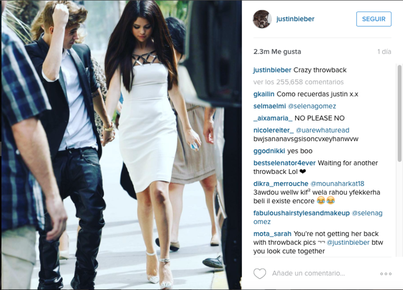 Justin Bieber publica en Instagram recuerdos con Selena Gomez