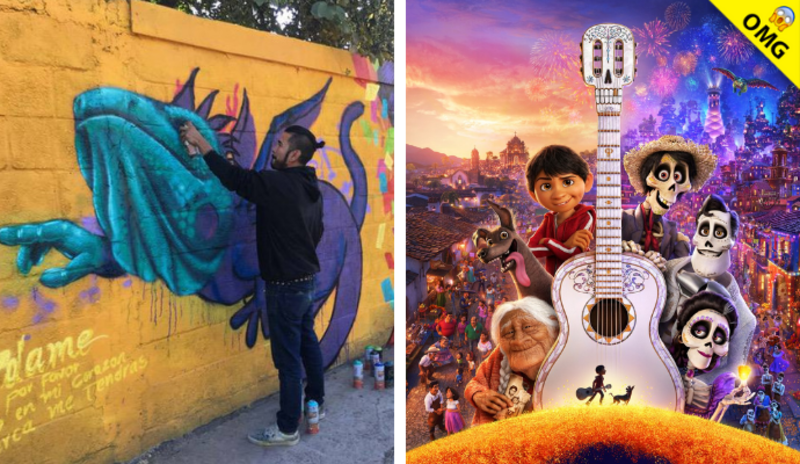 Llenan panteón de murales inspirados en “Coco”