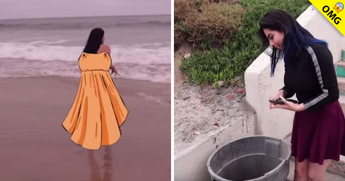 Captan a Lizbeth Rodríguez comiendo basura en la playa