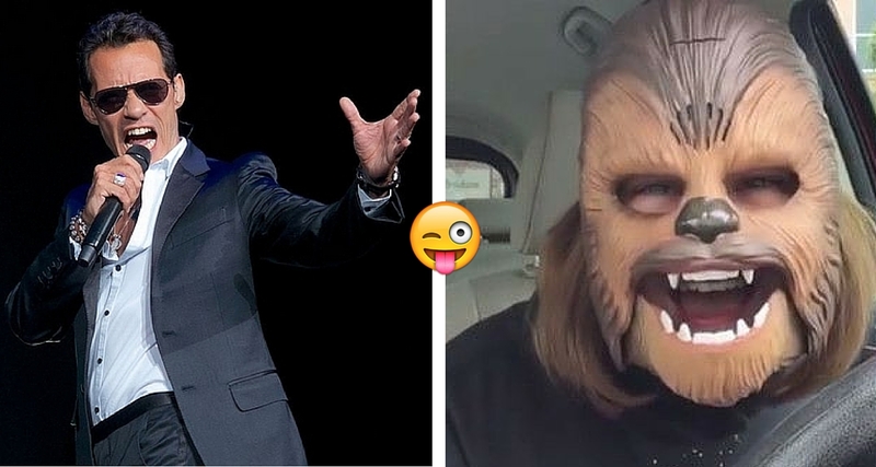 ¡Marc Anthony se une a la fiebre de la máscara de Chewbacca!