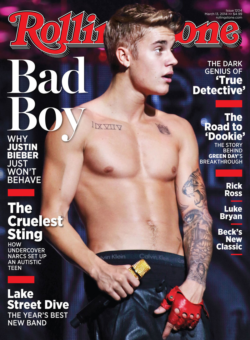 Justin Bieber más desenfrenado que nunca en Rolling Stone