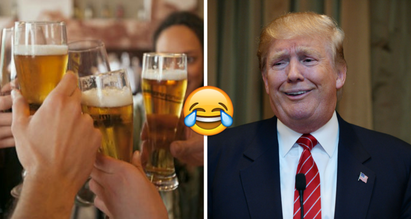 +VIDEO Donald Trump ¡Pagó las chelas!