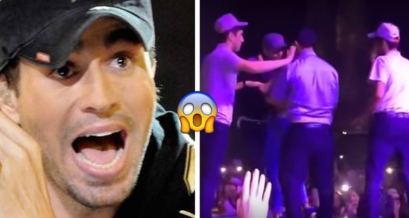 Fan se le echa encima a Enrique Iglesias y su reacción fue épica