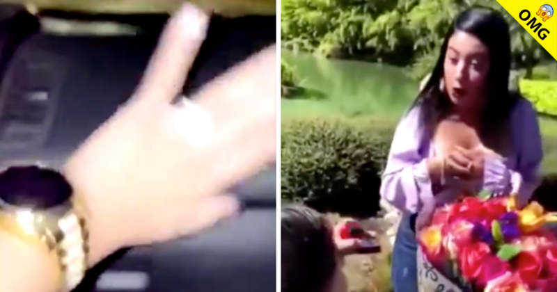 Revelan otro video de mujer que se impresiona por su compromiso