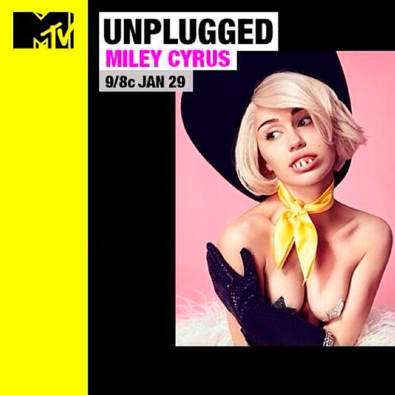 Miley Cyrus promociona su MTV Unplugged con una divertida imagen