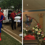 Policía usa traje de \'Spiderman\' en funeral de niño que no salvó