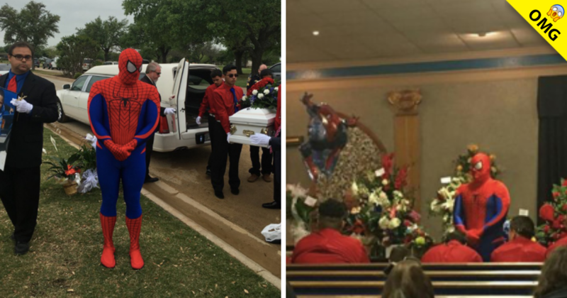 Policía usa traje de ‘Spiderman’ en funeral de niño que no salvó