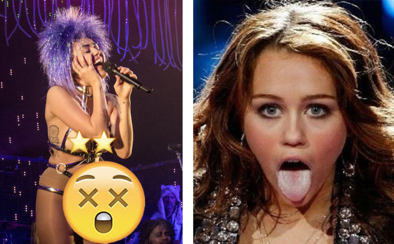 Miley Cyrus se pone un pene de goma en concierto