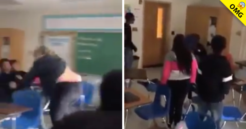 Alumno y su maestra se agarran a golpes en plena clase