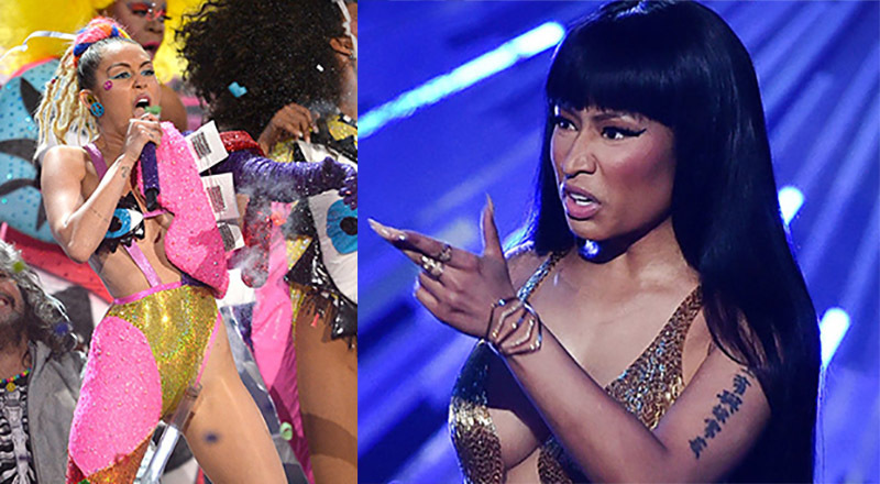 La cara de Miley cuando Nicki Minaj le dijo $%&#