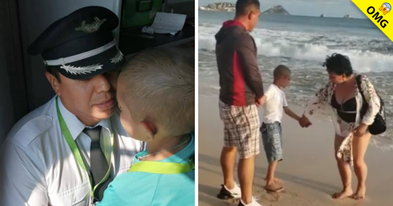 Niño con cáncer es homenajeado en su primer vuelo a la playa