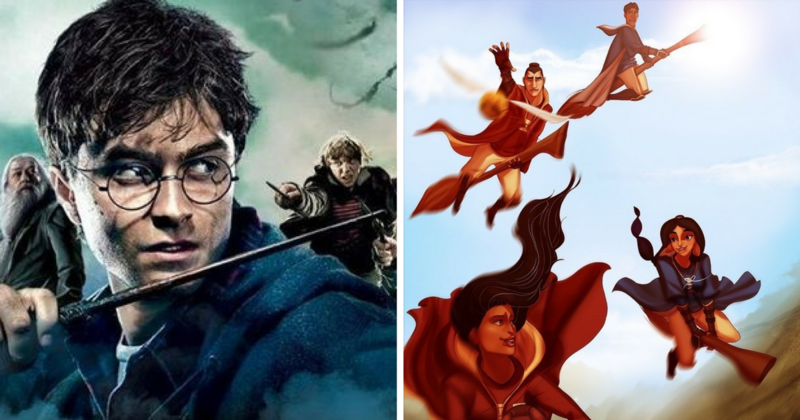 ¿Te imaginas a los personajes de Disney en Hogwarts?