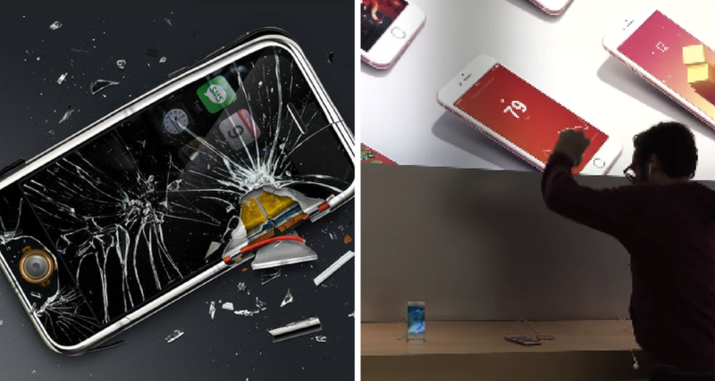 WTF! Se enoja y  DESTRUYE una Apple Store