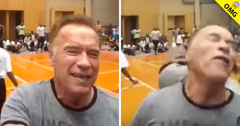 Arnold Schwarzenegger es agredido con patada voladora