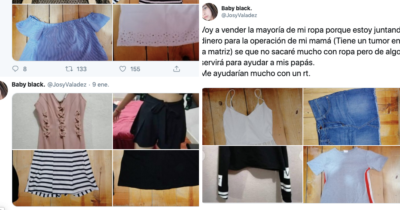 Chica pone a la venta su ropa para poder pagar la operación de su mamá