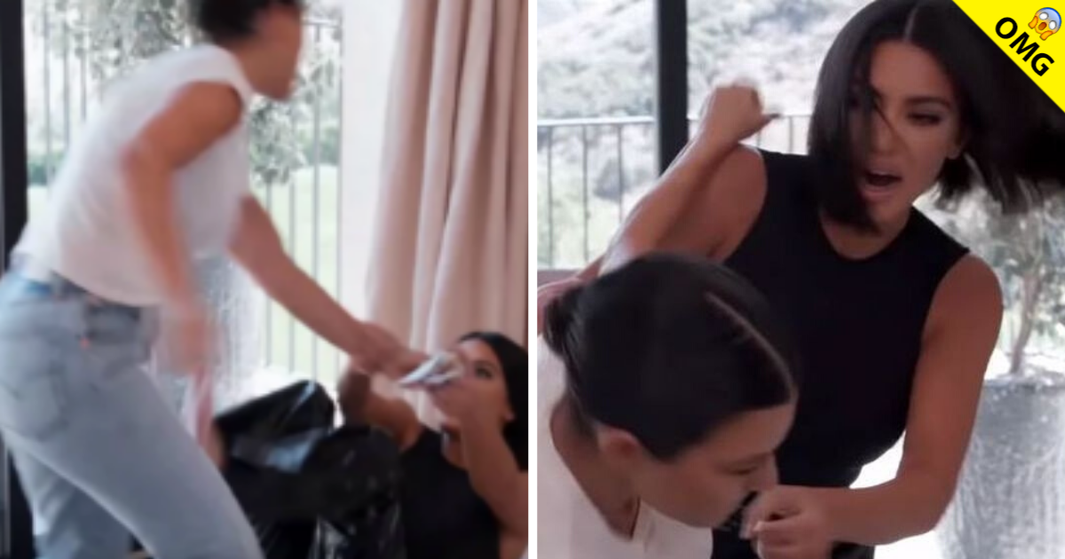 Kim y Kourtney Kardashian se agarran a golpes