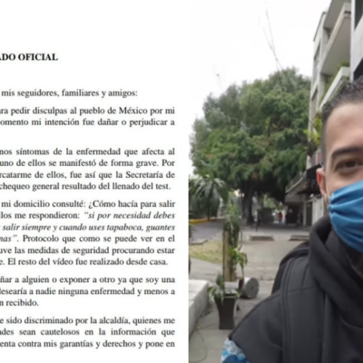 Influencer con Covid-19 pide disculpas por video en la calle