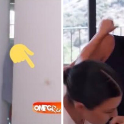 Kourtney le da fuerte cachetada a Kim y su maquillaje queda en la pared