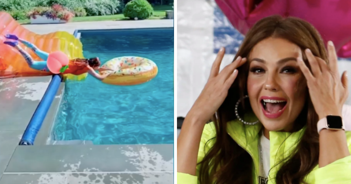 Thalia sufre doloroso accidente tras grabar un video para TikTok