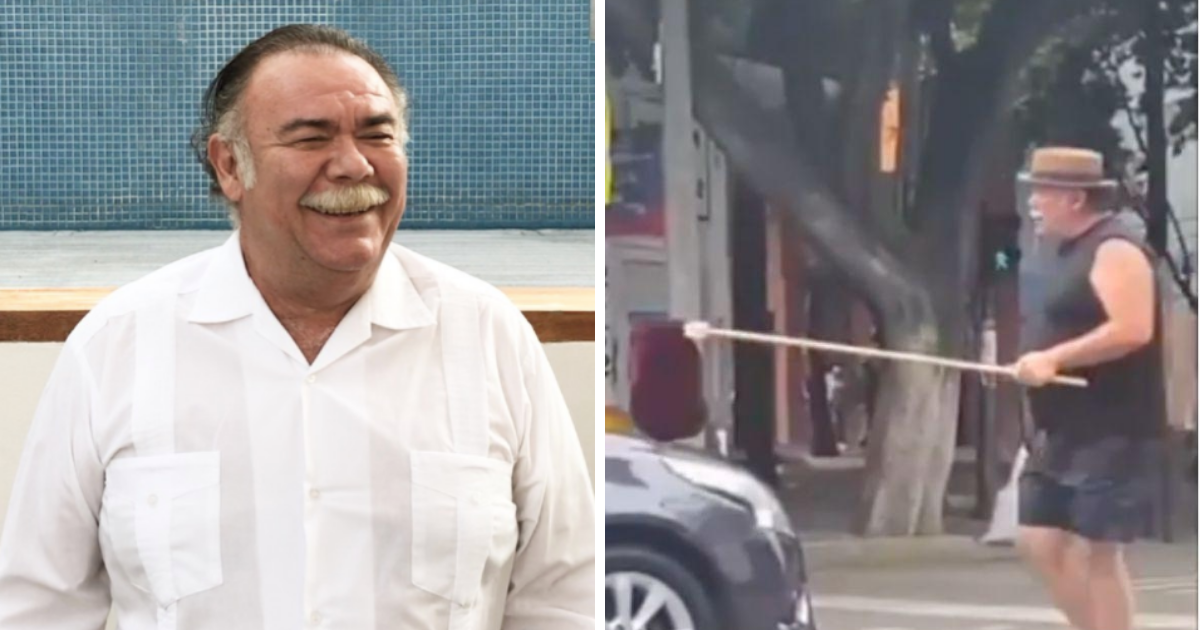 Captan al actor Jesús Ochoa limpiando parabrisas afuera del metro