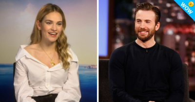 Captan a Chris Evans y Lily James en romántica cita en el parque