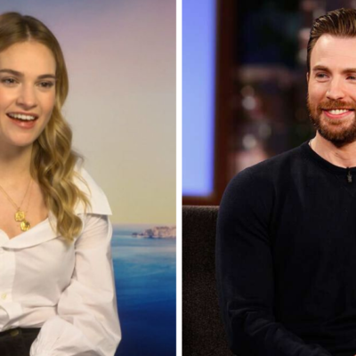 Captan a Chris Evans y Lily James en romántica cita en el parque